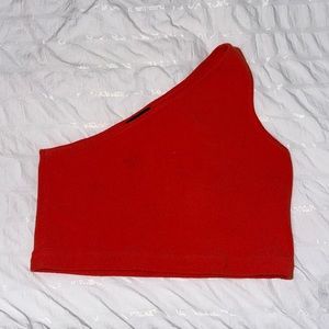 Lucy Paris Orange Asymmetric Top